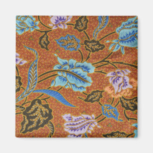 Imã Floral Batik indonésio Dourado