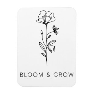 Ímã Floral Bloom - Silhouette Natureza Elegante