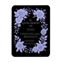 ÍMÃ FLORAL BLUE. IN LOVING MEMORY KEEPSAKE, CARD