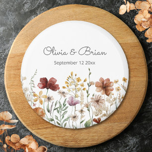 Imã Floral Bonito de Aguarela Personalizado com Flor S
