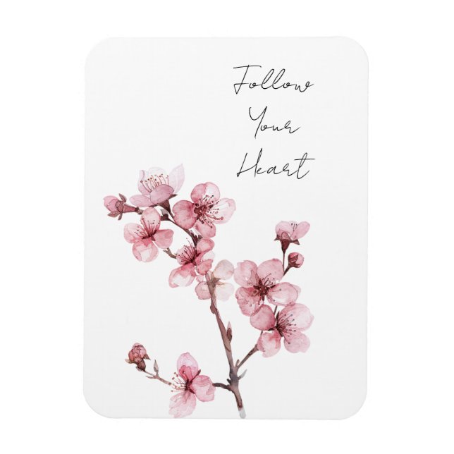 Ímã Floral de Flor-Flor-Rosa-Branco (Vertical)