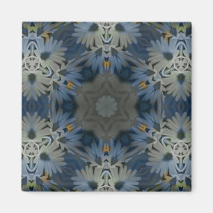 Imã Floral de Margarida Azul Antiquado