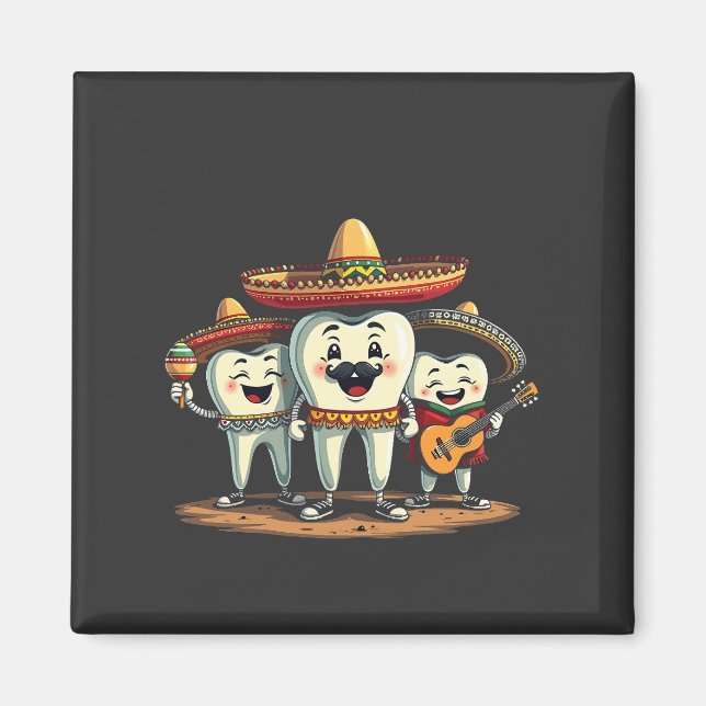 Imã Floral Dental Engraçado Cinco De Mayo (Frente)