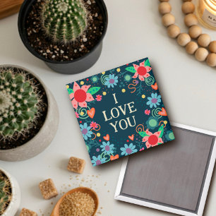 Imã Floral Divertido Eu Te Amo Magneta De Inspirivênci