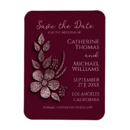 Ímã Floral e Borgonha Dourada do Elegante Moderno