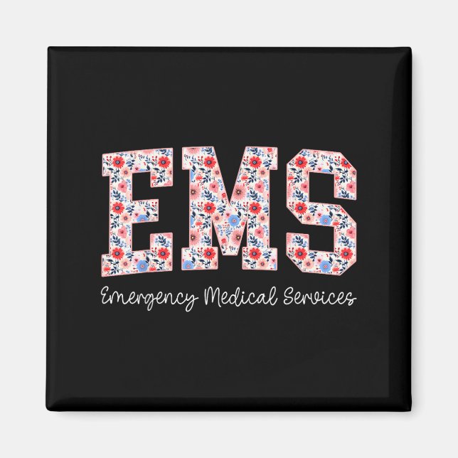 Imã Floral Ems Emergency Medical Services Emt Wildflow (Frente)