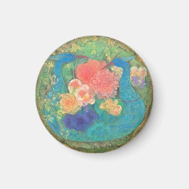 Imã Floral Fantasia: Peacocks in Bloom