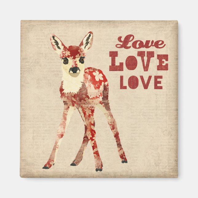 Imã Floral Fawn Love Magnet (Frente)