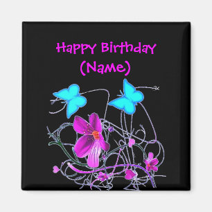 Imã Floral Happy Birthday Magnet