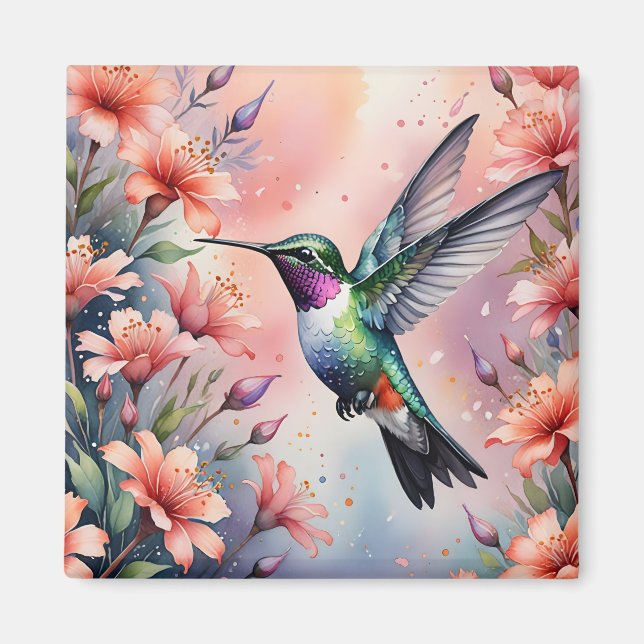 Imã floral hummingbird magnet (Frente)