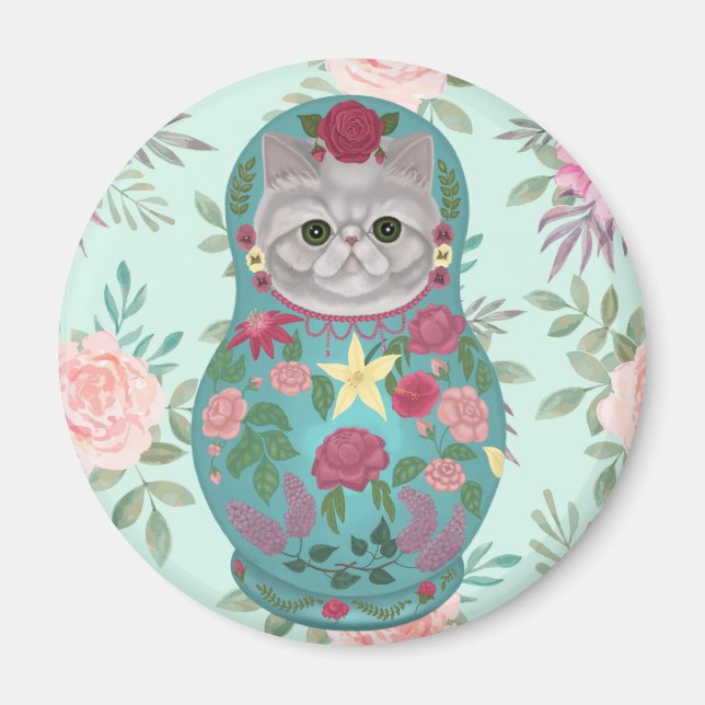 Imã Floral Meowtreshka (Frente)