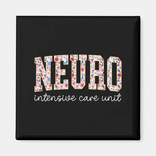 Imã Floral Neuro Icu Nurse Brain Neuroscience Icu Nurs (Frente)
