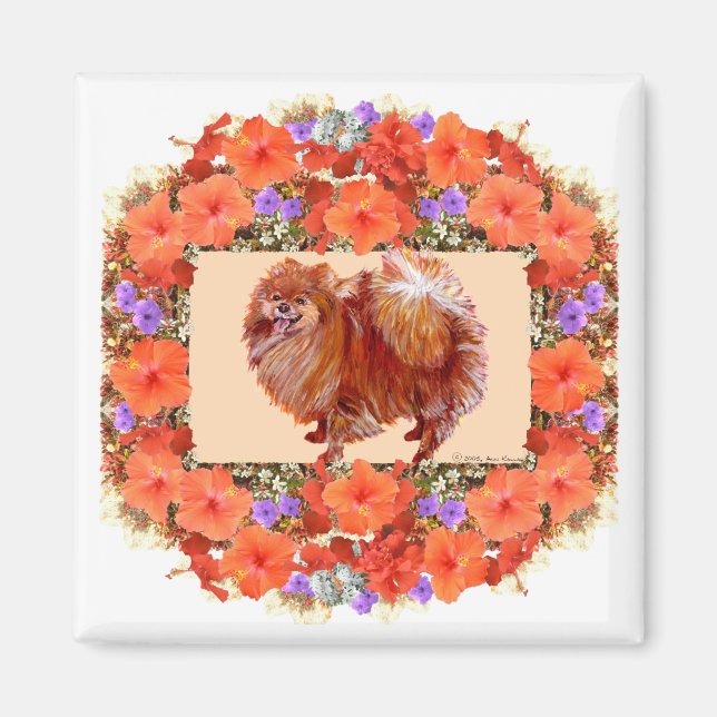 Imã Floral Pomerânia (Frente)