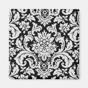 Imã Floral Preto e Branco