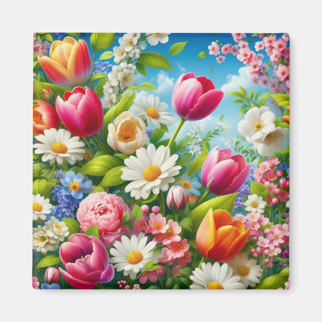 Imã Floral/primavera trabalho de arte (Frente)
