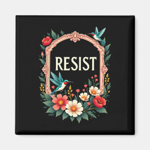 Imã Floral Resist Trump Funny Anti-trump 2025
