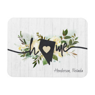 Ímã Floral Rústico Personalizado do Estado de Nevada