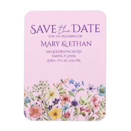 Ímã Floral Save the Date Wedding Invitation 