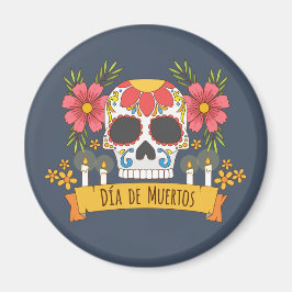 Imã Floral Skull Dia de los Muertos | Magnet