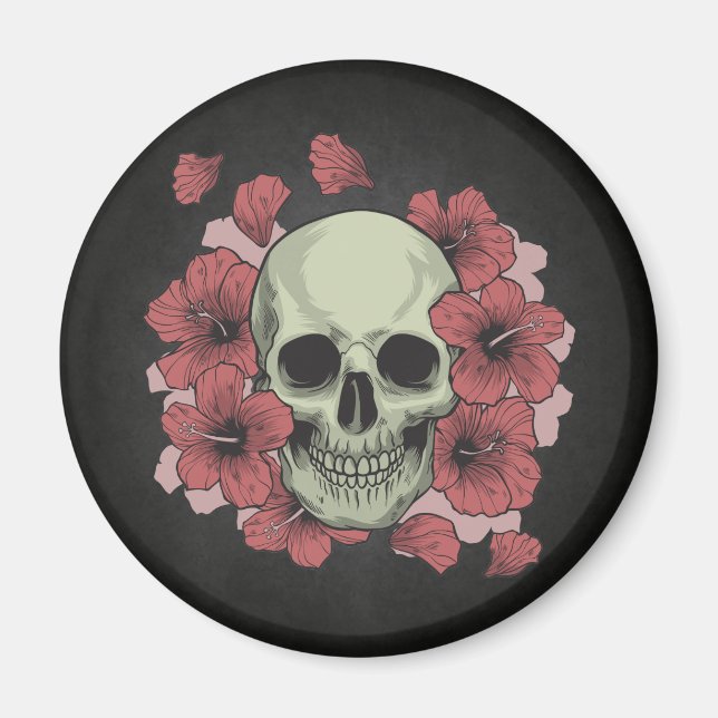 Imã Floral Skull Dia de los Muertos | Magnet (Frente)