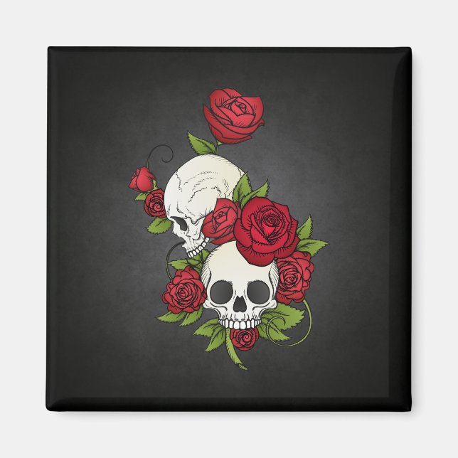 Imã Floral Skulls Dia de los Muertos | Magnet (Frente)