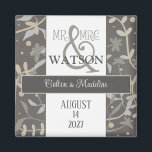 Imã Floral Sprigs Inspirividade Moderna Elegância Simp<br><div class="desc">Este elegante Sr. e Sra. Magnet mostra os nomes dos casais e a data do casamento. Um ímã excelente para um favor ou salve o lembrete de data. É criado com alguns prigos florais bonito, sábios e desenhados à mão. A design neutra moderna tem um aspecto natural que é perfeito...</div>