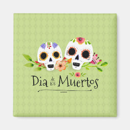Imã Floral Sugar Skulls Dia de Muertos | Íman