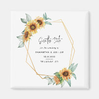 Floral Sunflower Eucalyptus Weding Save The Date