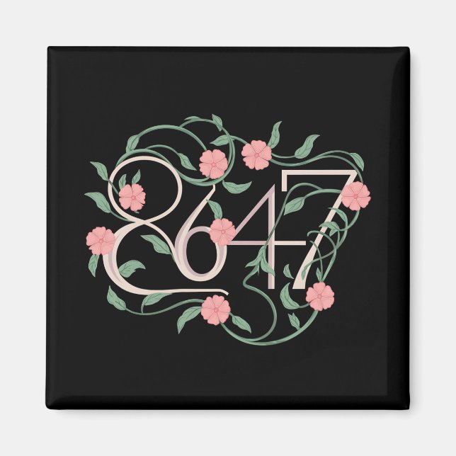 Imã Floral Sutil Anti Trump 8647 86 47 Boho (Frente)