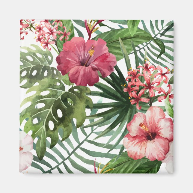 Imã Floral Tropical Belo e Elegante | Magnet (Frente)