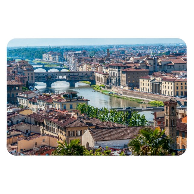 Ímã Florence cityscape - Ponte Vecchio sobre o rio Arn (Horizontal)