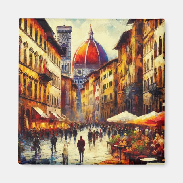 Imã Florence, rua Itália com pintura Duomo (Frente)