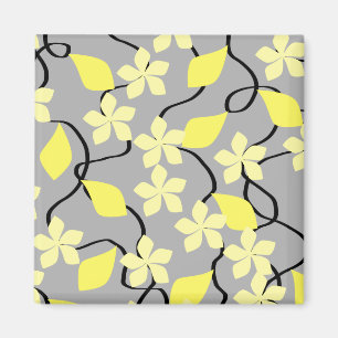 Imã Flores amarelas e cinzentas. Teste padrão floral