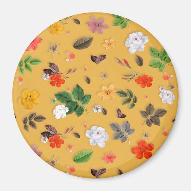 Imã Flores Amarelas e Rosas Brancas 20 (Frente)