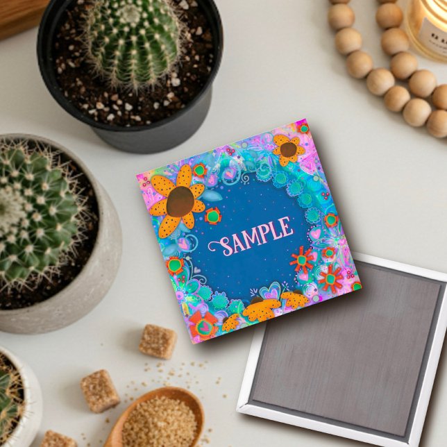 Imã Flores Amarelas Personalizadas Diversas Magnetas A (Criador carregado)