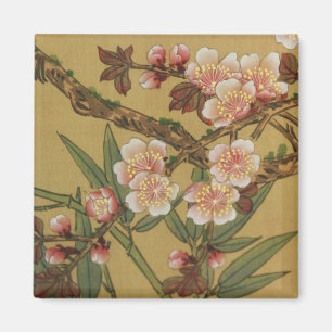 Imã Flores Asiáticas Japonesas de Cerejeira Vintage