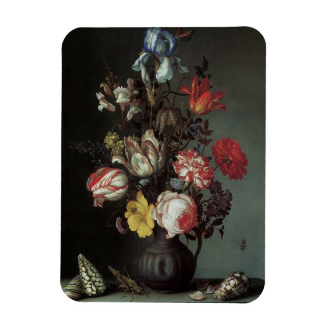 Ímã Flores Barrocas Antigas por Balthasar van der Ast (Vertical)