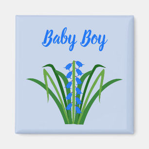 Imã Flores Bluebell Baby Menino Primavera Personalizad