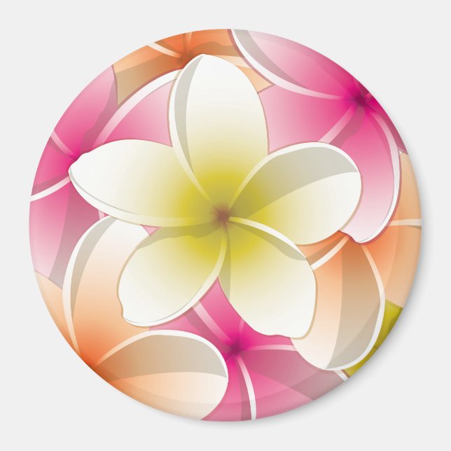 Imã Flores Brilhantes Frangipani/ Plumeria (Frente)