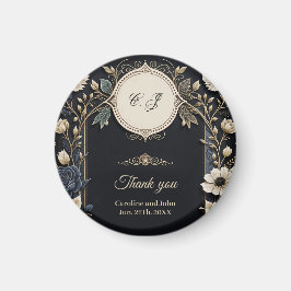 Imã Flores brilhantes românticas em um fundo azul prof