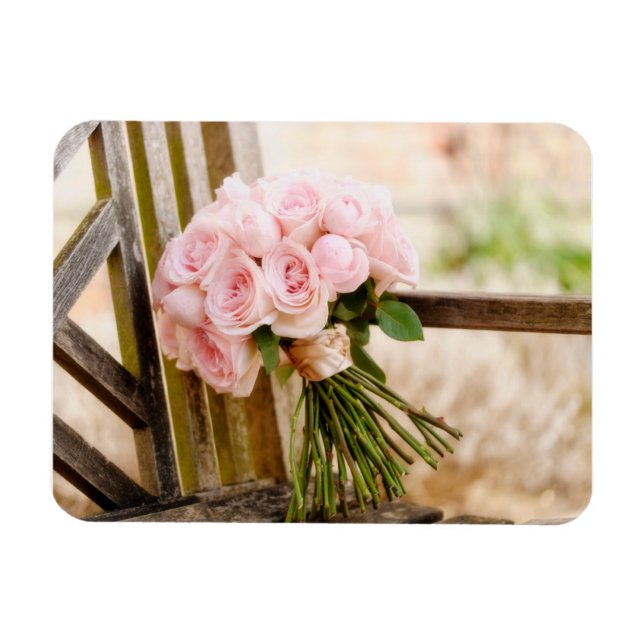 Ímã Flores | Buquê rosa-rosa (Horizontal)