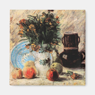 Imã Flores, Cafeteira e Frutas de Vincent van Gogh