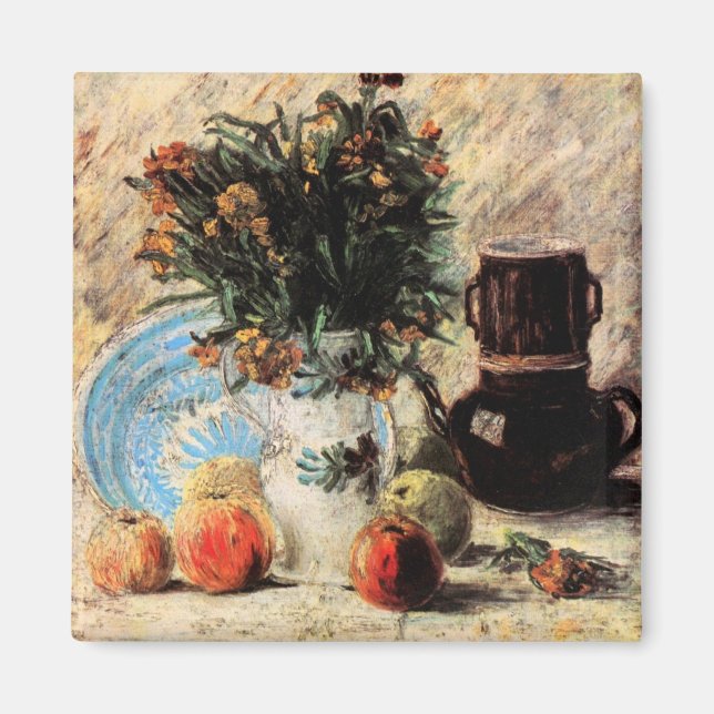 Imã Flores, Cafeteira e Frutas de Vincent van Gogh (Frente)
