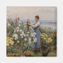 Imã Flores Chrysanthemum (Garota no Jardim)