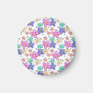 Imã flores coloridas arco-íris brilhantes abelhões flo