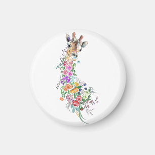 Imã Flores Coloridas Buquê Girafa - Moderna Desenho