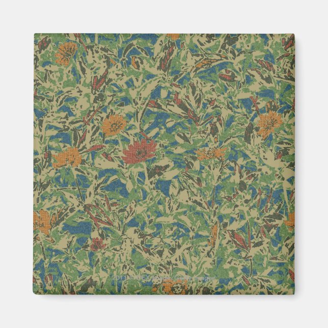 Imã Flores contra padrão de camuflagem de folhas (Frente)