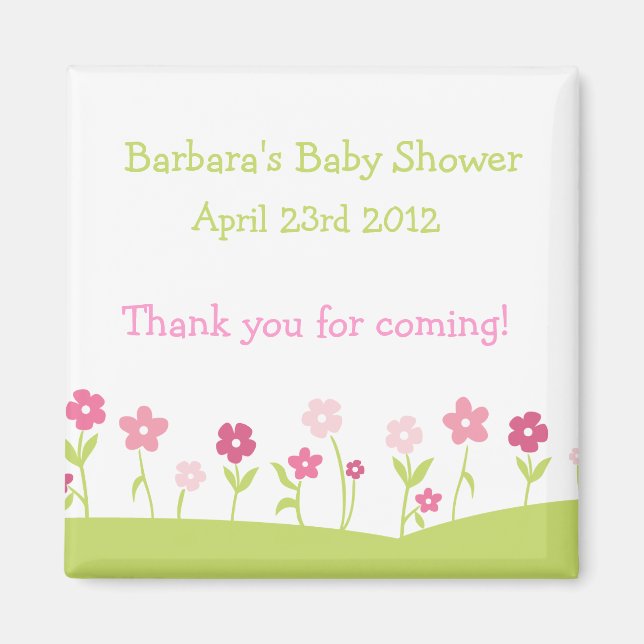 Imã Flores da primavera Obrigado Magnet - Garota (Frente)