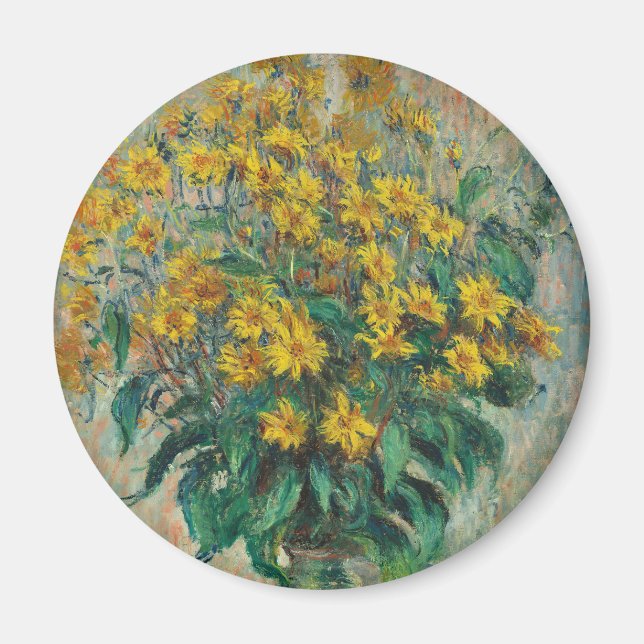Imã Flores de Alcachofra de Jerusalém por Claude Monet (Frente)