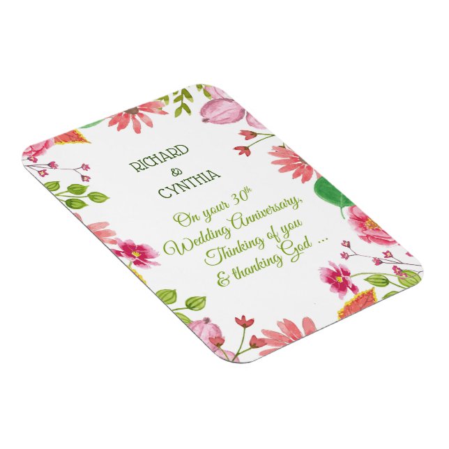 Ímã Flores de Aniversário de Casamento Religiosas de 3 (Lado Direito)